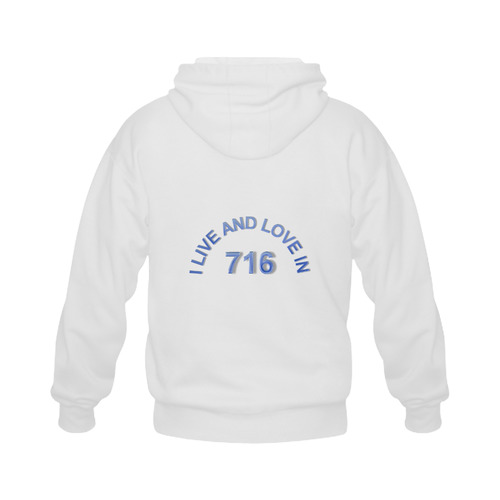 I LIVE AND LOVE IN 716 Gildan Full Zip Hooded Sweatshirt (Model H02)