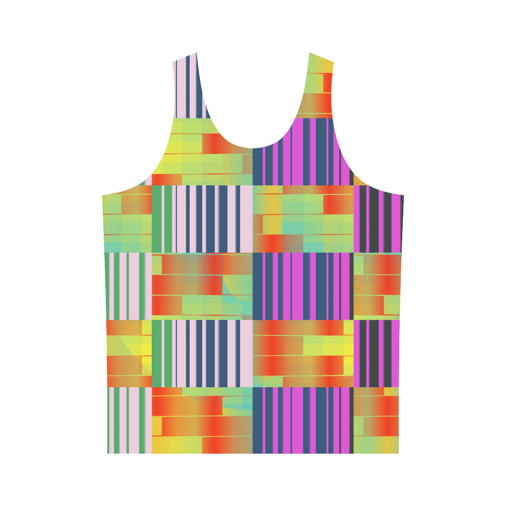Vertical and horizontal stripes All Over Print Tank Top for Men (Model T43)
