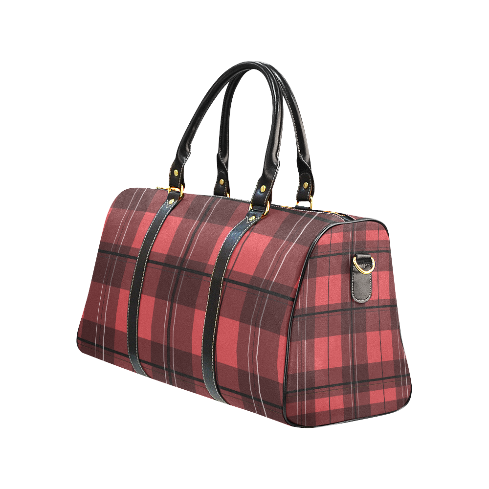 red-plaid New Waterproof Travel Bag/Large (Model 1639)