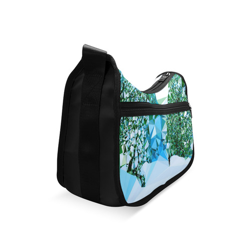 Figure In Snow Low Poly Triangles Crossbody Bags (Model 1616)