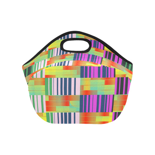 Vertical and horizontal stripes Neoprene Lunch Bag/Small (Model 1669)