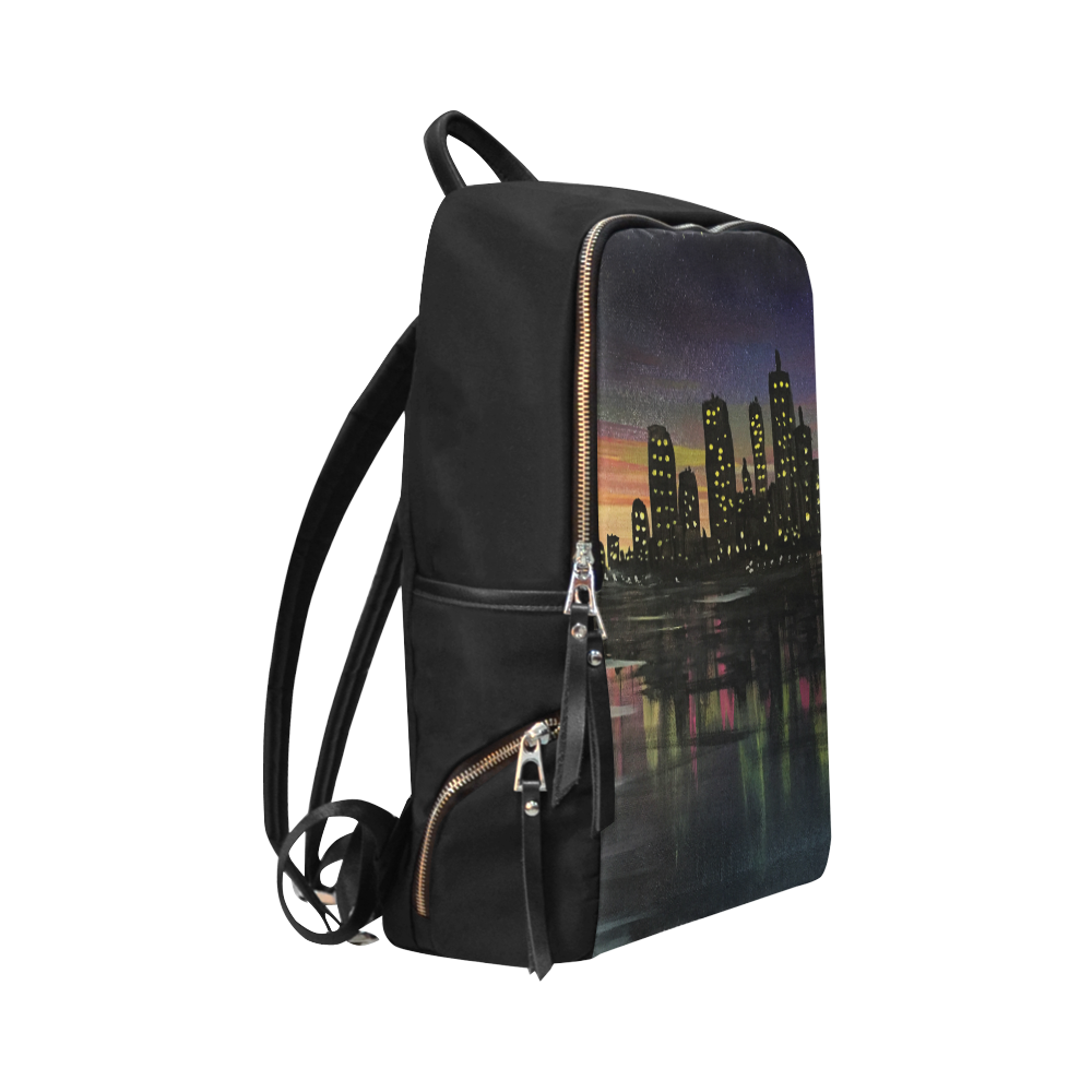 City Lights Unisex Slim Backpack (Model 1664)