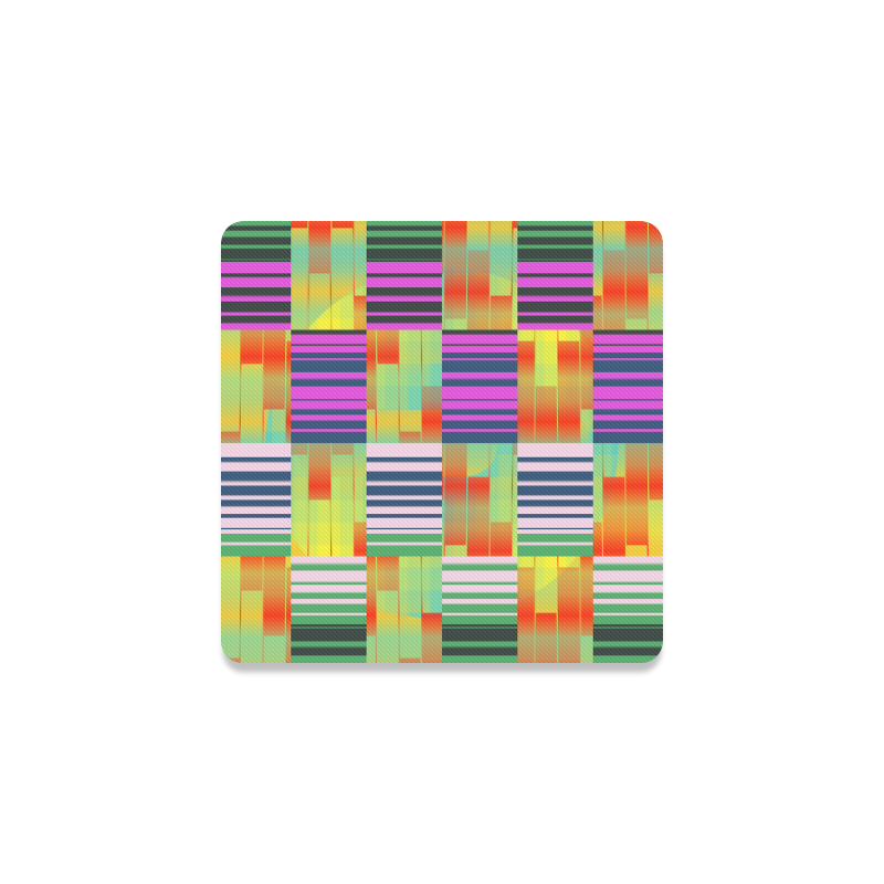 Vertical and horizontal stripes Square Coaster