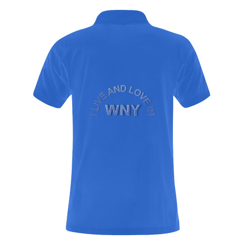 I LIVE AND LOVE IN WNY on Royal Blue Men's Polo Shirt (Model T24)