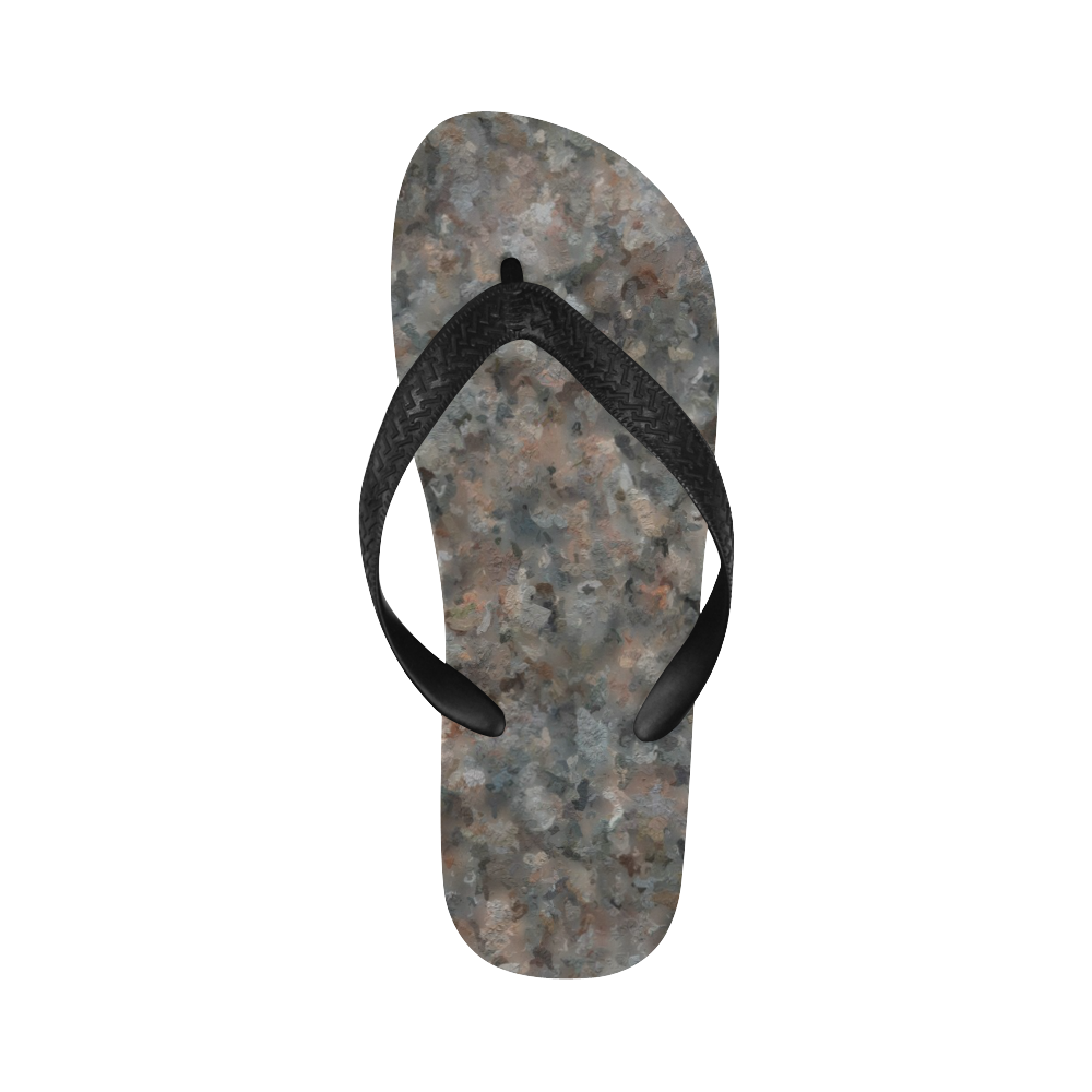 Gray and Pink Granite Flip Flops for Men/Women (Model 040)