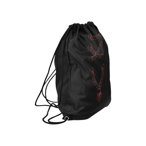 Chain Lock Lacing Love Heart s Large Drawstring Bag Model 1604 (Twin Sides)  16.5"(W) * 19.3"(H)