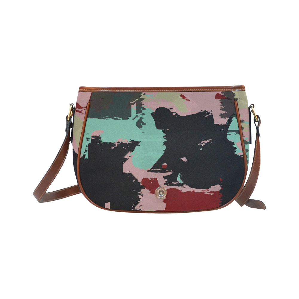 Retro colors texture Saddle Bag/Large (Model 1649)