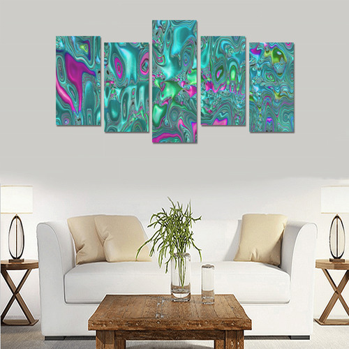 melted fractal 1C by JamColors Canvas Print Sets E (No Frame)