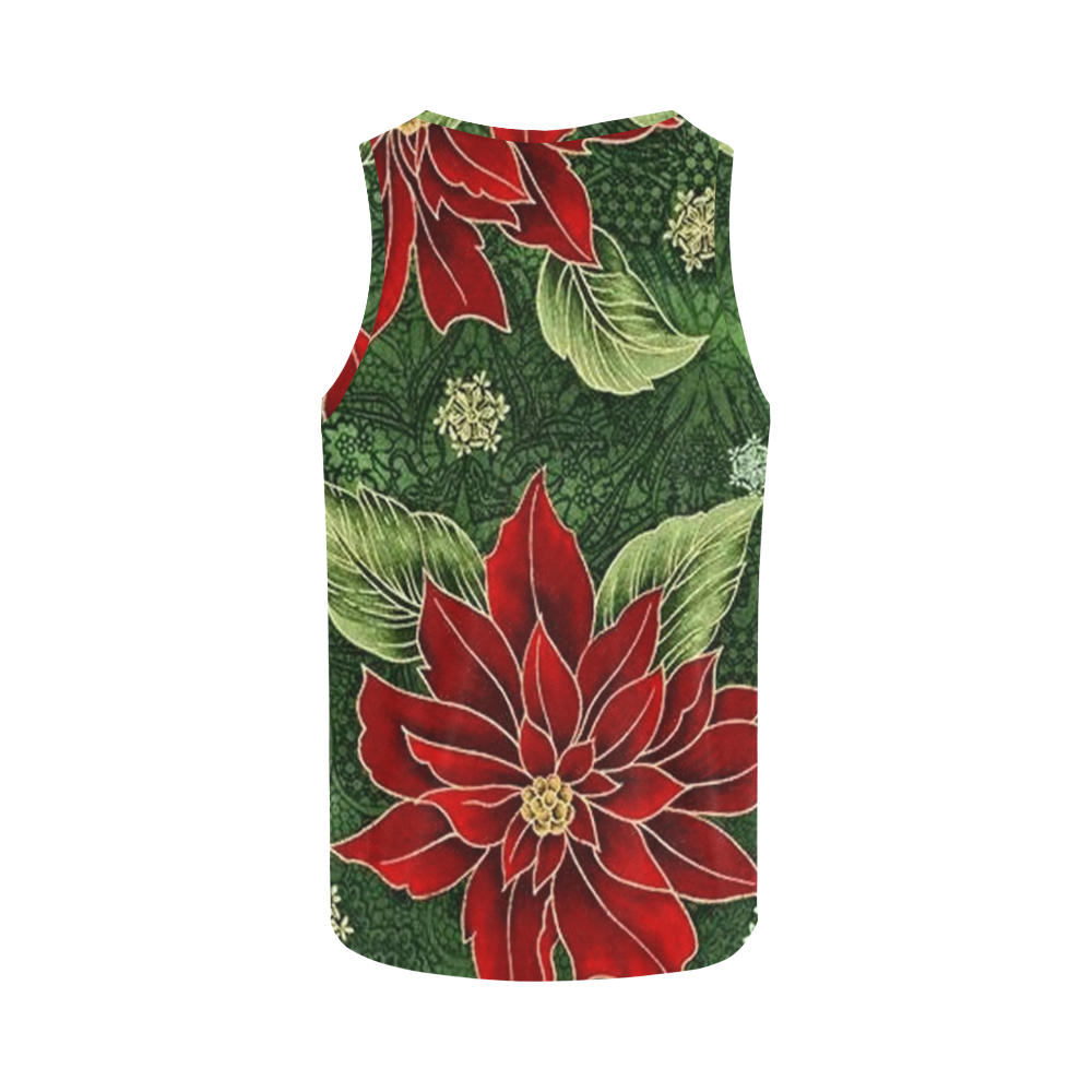 Elegant Christmas Poinsettia All Over Print Tank Top for Women (Model T43)