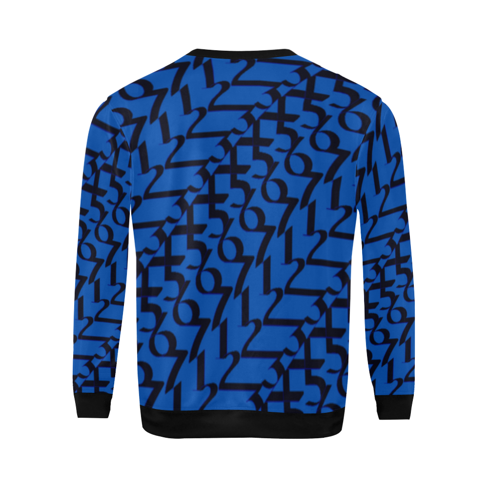 NUMBERS Collection Men 1234567 SweatShirt (ocean/blk) All Over Print Crewneck Sweatshirt for Men (Model H18)