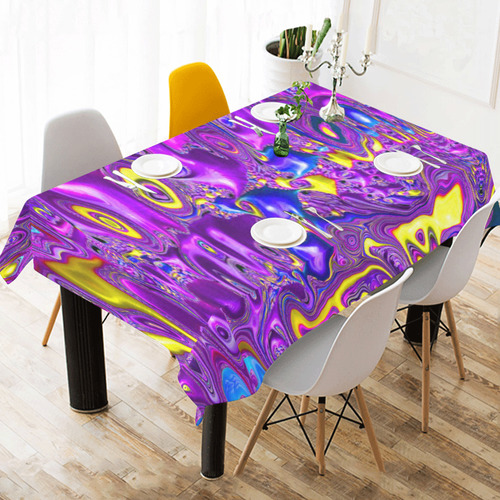 melted fractal 1A by JamColors Cotton Linen Tablecloth 60" x 90"