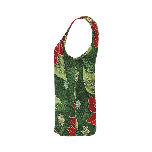 Elegant Christmas Poinsettia All Over Print Tank Top for Women (Model T43)