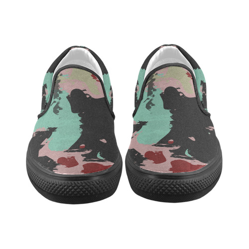 Retro colors texture Men's Unusual Slip-on Canvas Shoes (Model 019)