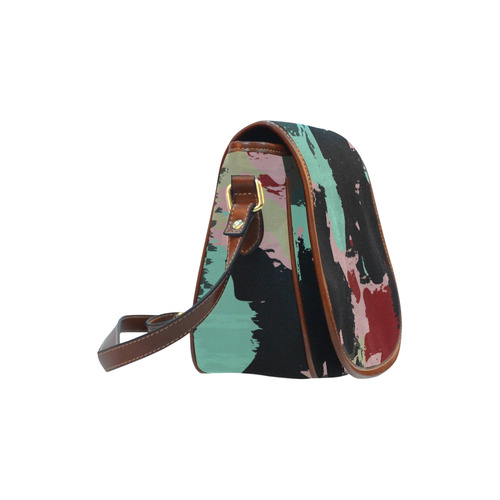 Retro colors texture Saddle Bag/Large (Model 1649)