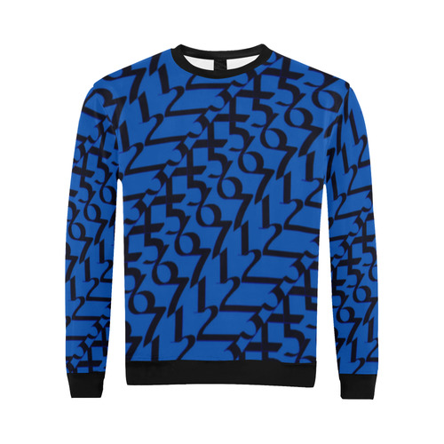 NUMBERS Collection Men 1234567 SweatShirt (ocean/blk) All Over Print Crewneck Sweatshirt for Men (Model H18)