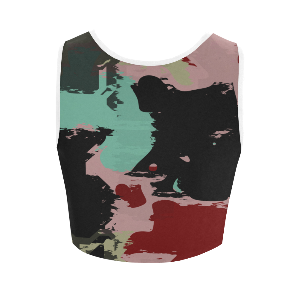 Retro colors texture Women's Crop Top (Model T42)