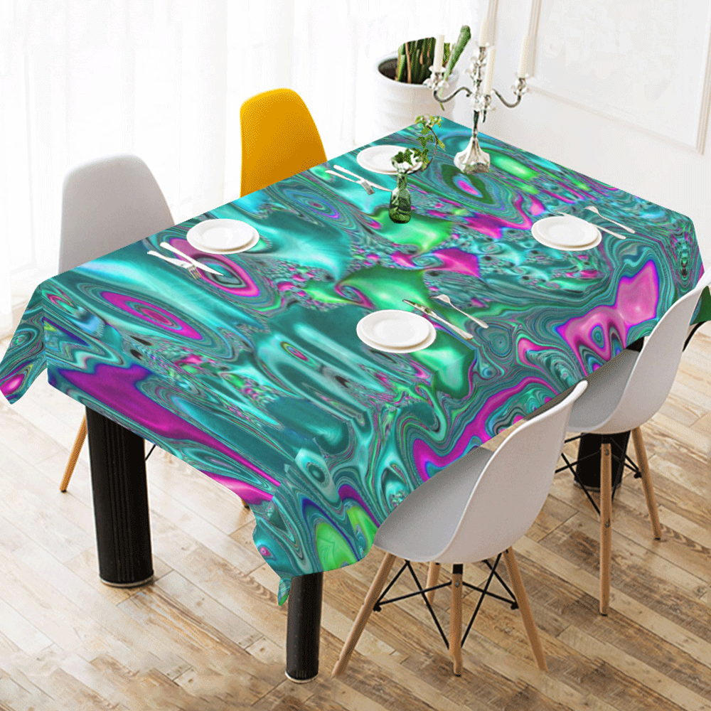 melted fractal 1C by JamColors Cotton Linen Tablecloth 60" x 90"