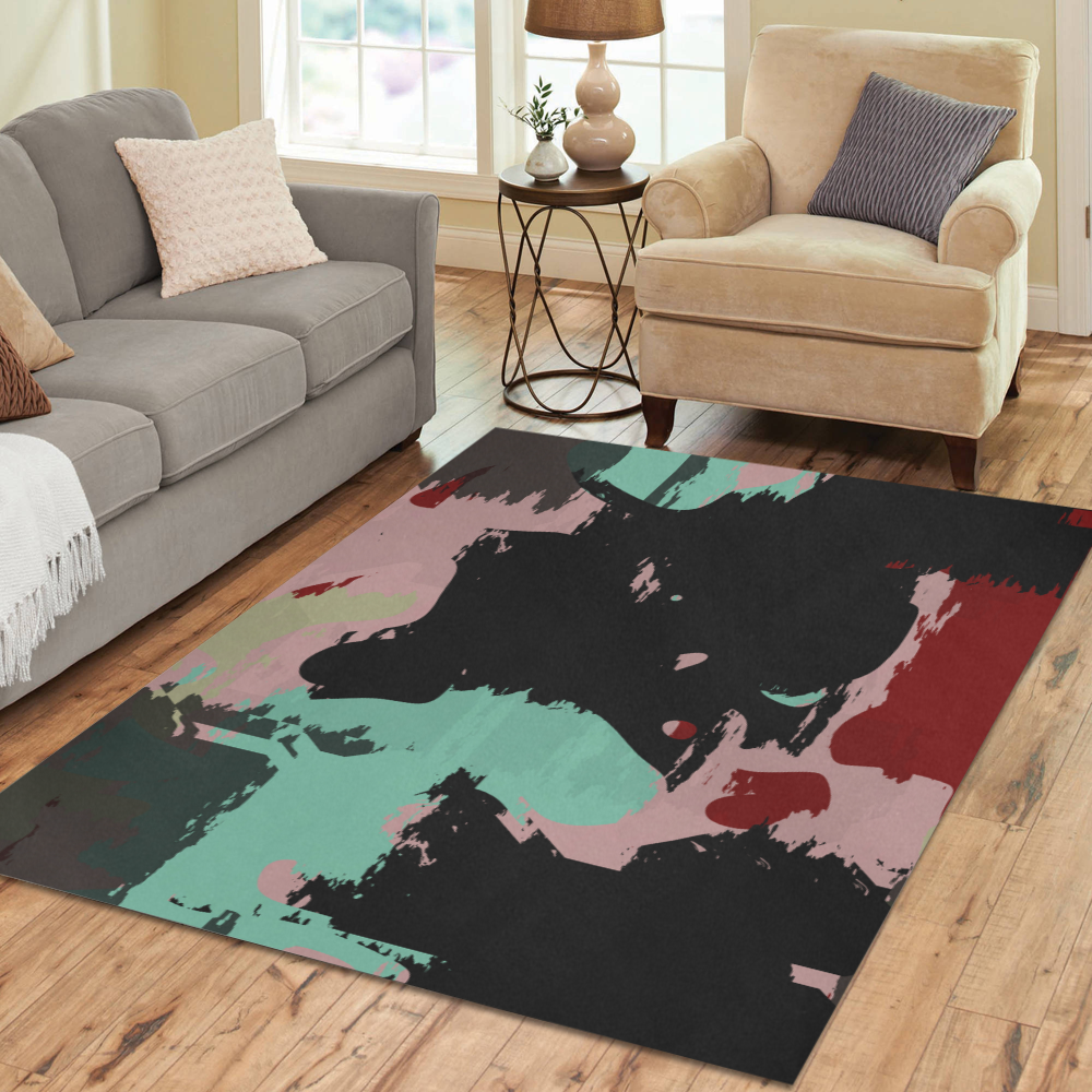 Retro colors texture Area Rug7'x5'