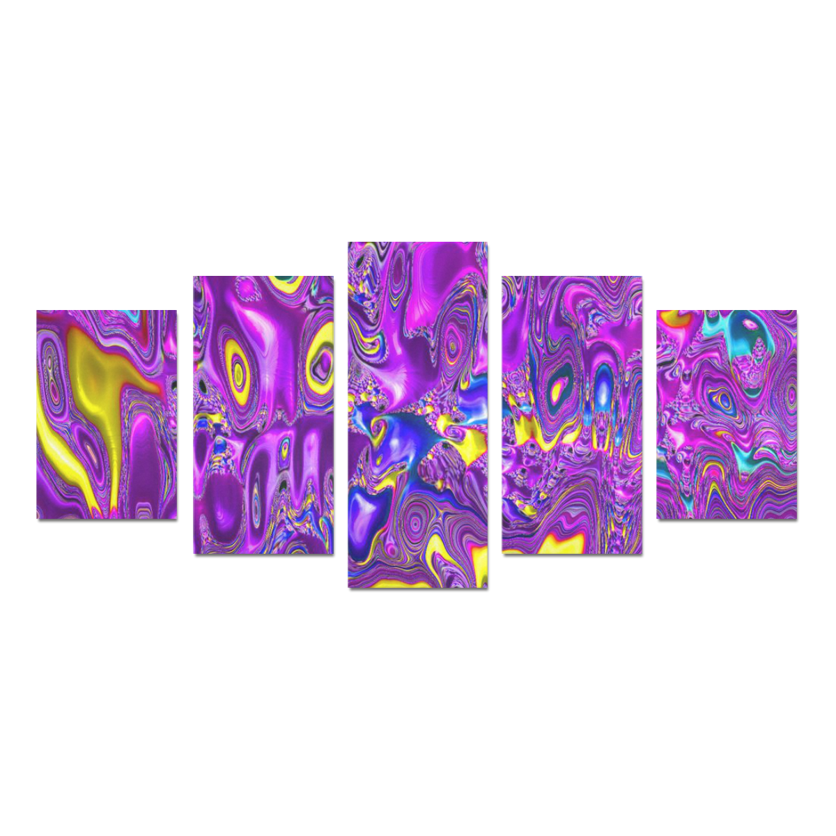 melted fractal 1A by JamColors Canvas Print Sets D (No Frame)