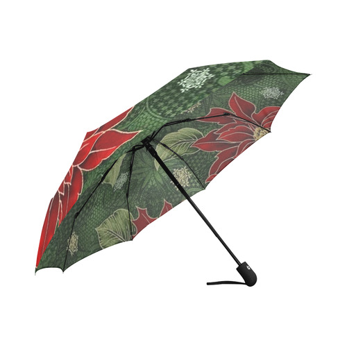 Elegant Christmas Poinsettia Auto-Foldable Umbrella (Model U04)