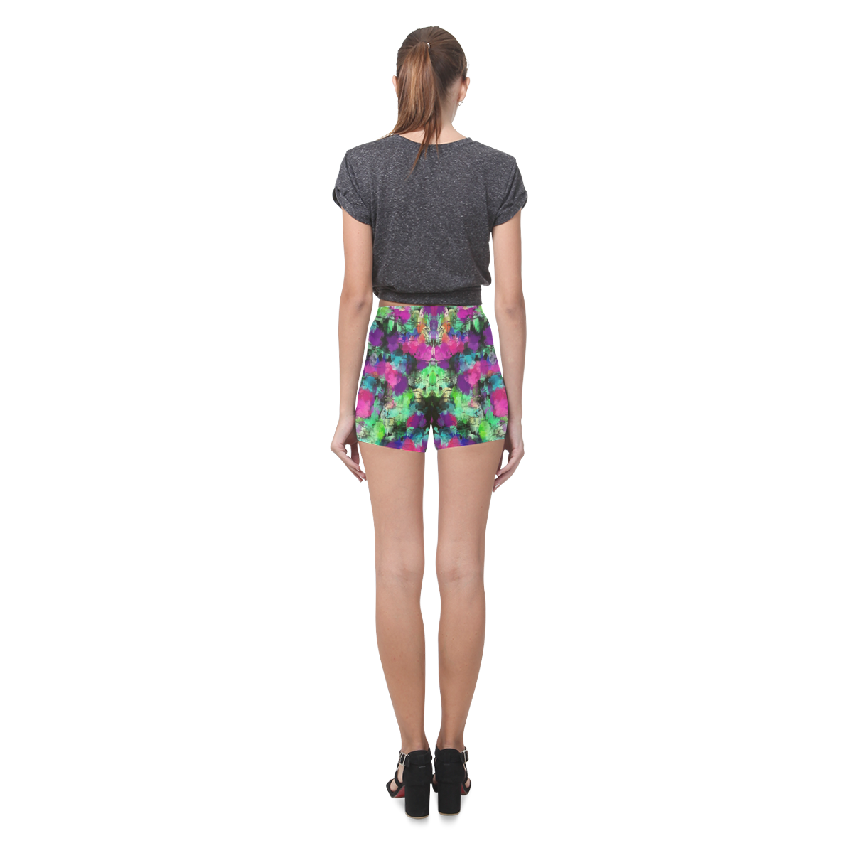 Blended texture Briseis Skinny Shorts (Model L04)