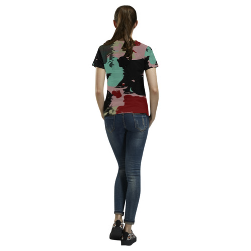 Retro colors texture All Over Print T-Shirt for Women (USA Size) (Model T40)