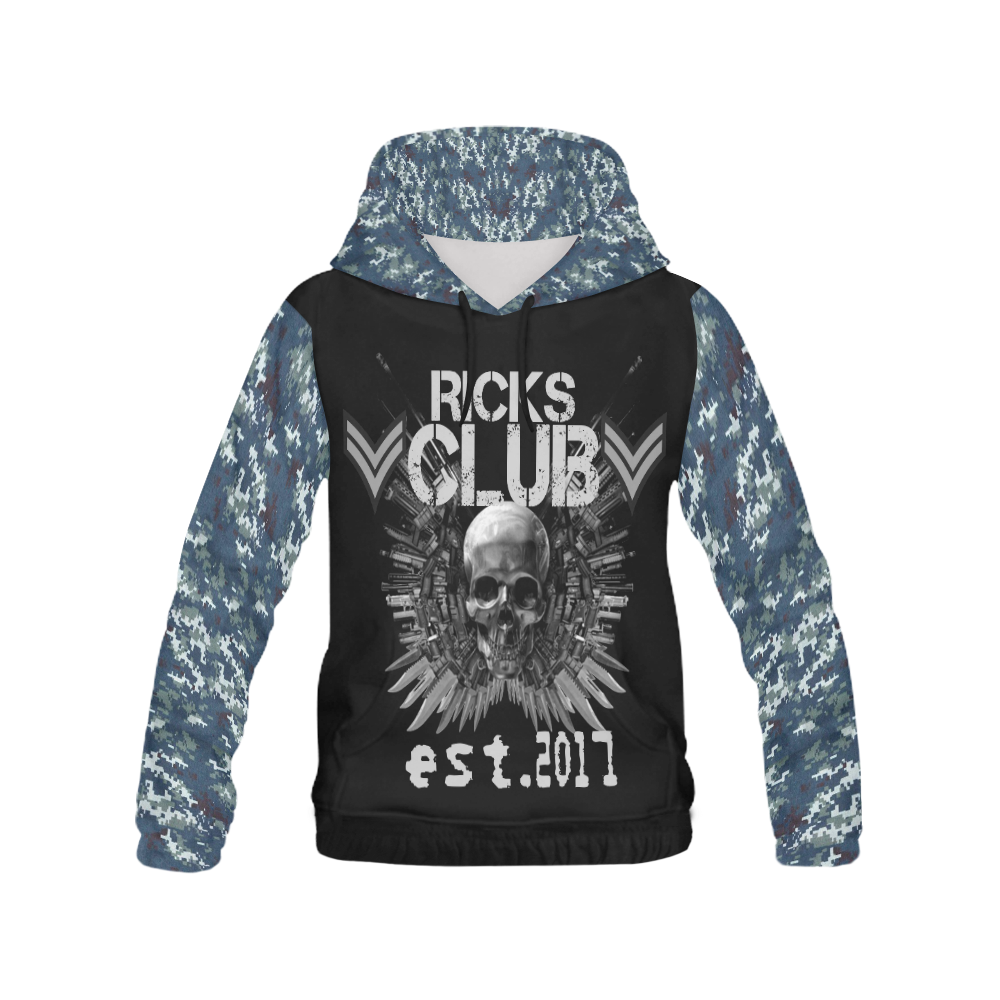 Ricks Club 2017 NAVY Camo Hoodie All Over Print Hoodie for Men (USA Size) (Model H13)