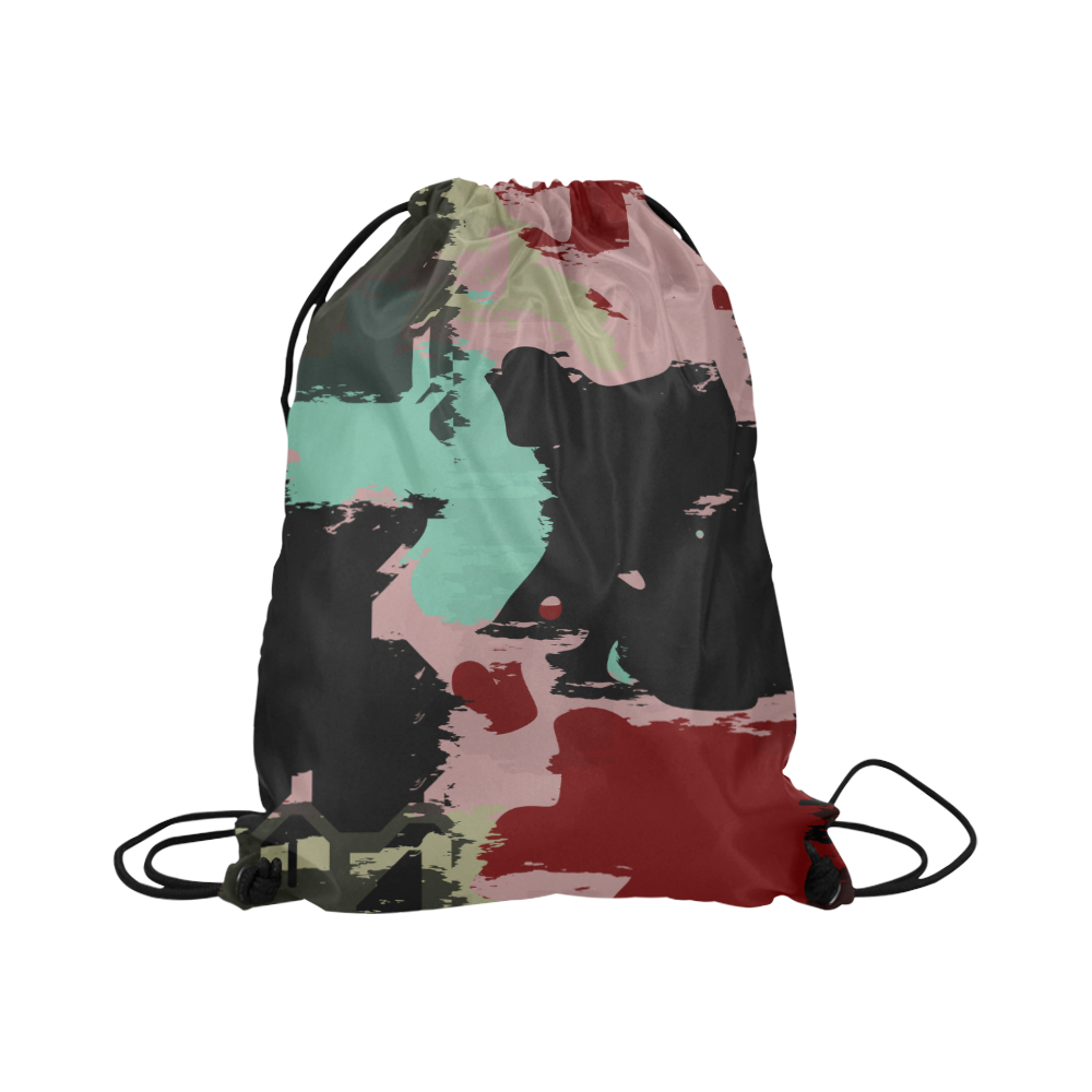 Retro colors texture Large Drawstring Bag Model 1604 (Twin Sides)  16.5"(W) * 19.3"(H)
