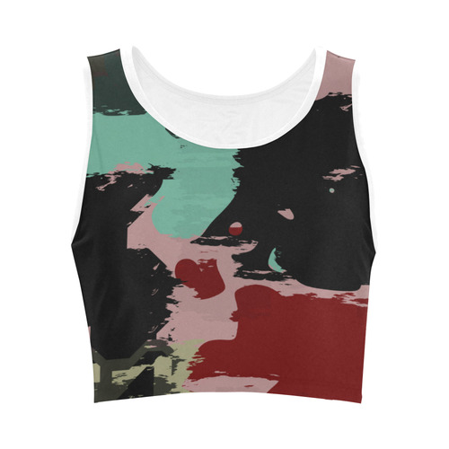 Retro colors texture Women's Crop Top (Model T42)