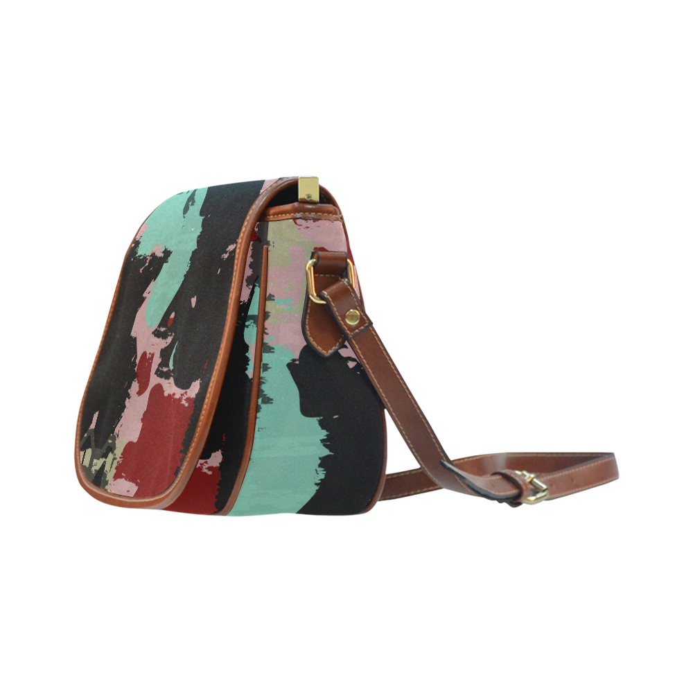 Retro colors texture Saddle Bag/Large (Model 1649)