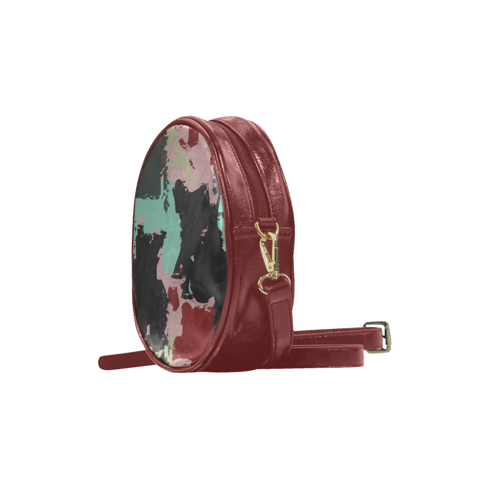 Retro colors texture Round Sling Bag (Model 1647)