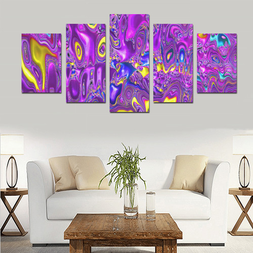 melted fractal 1A by JamColors Canvas Print Sets D (No Frame)