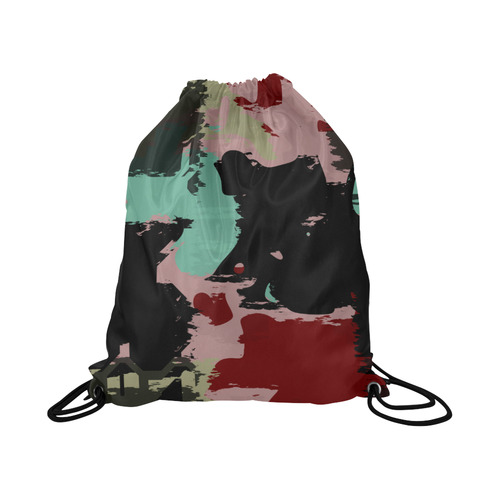 Retro colors texture Large Drawstring Bag Model 1604 (Twin Sides)  16.5"(W) * 19.3"(H)