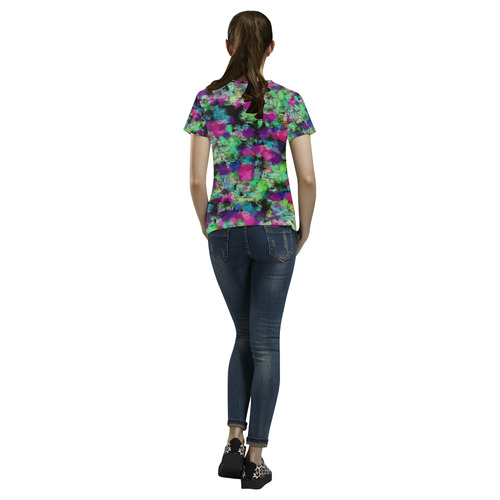 Blended texture All Over Print T-Shirt for Women (USA Size) (Model T40)