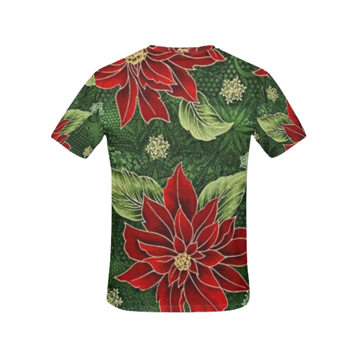 Elegant Christmas Poinsettia All Over Print T-Shirt for Women (USA Size) (Model T40)