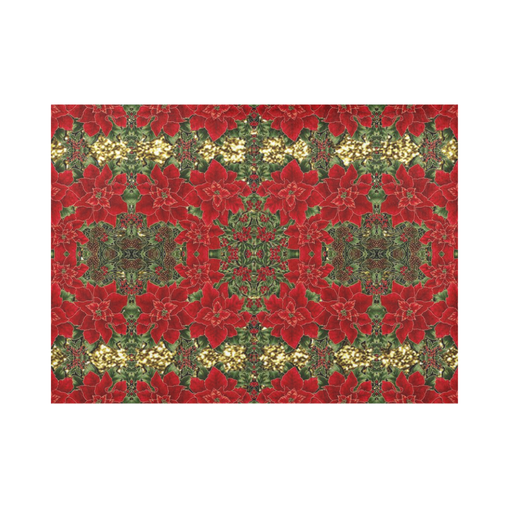 Red & Gold Poinsettia Pattern Placemat 14’’ x 19’’ (Six Pieces) | ID ...