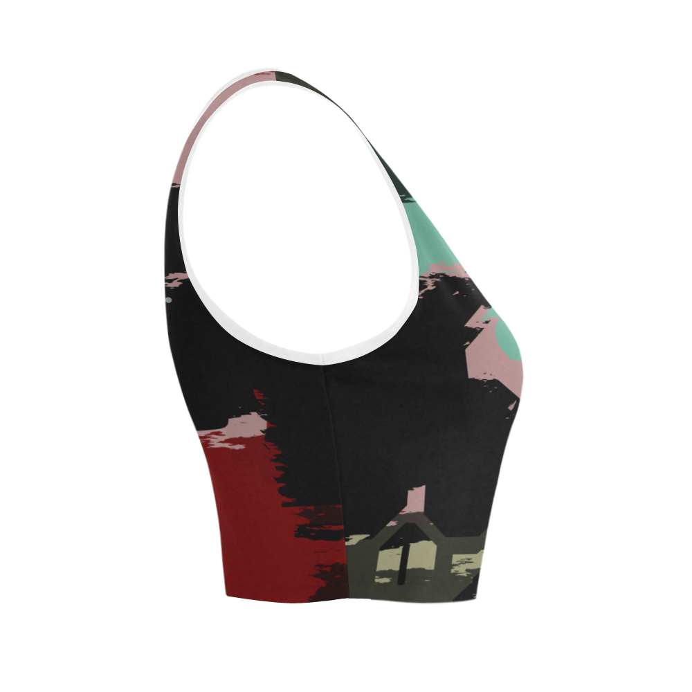 Retro colors texture Women's Crop Top (Model T42)