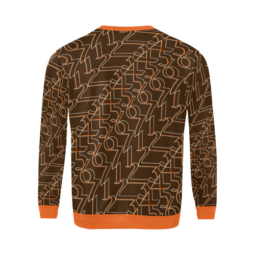 NUMBERS Collection Men 1234567 Logo SweatShirt (brown/orange) All Over Print Crewneck Sweatshirt for Men (Model H18)