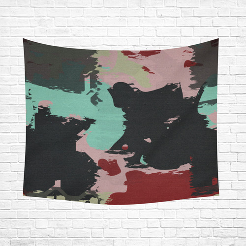 Retro colors texture Cotton Linen Wall Tapestry 60"x 51"