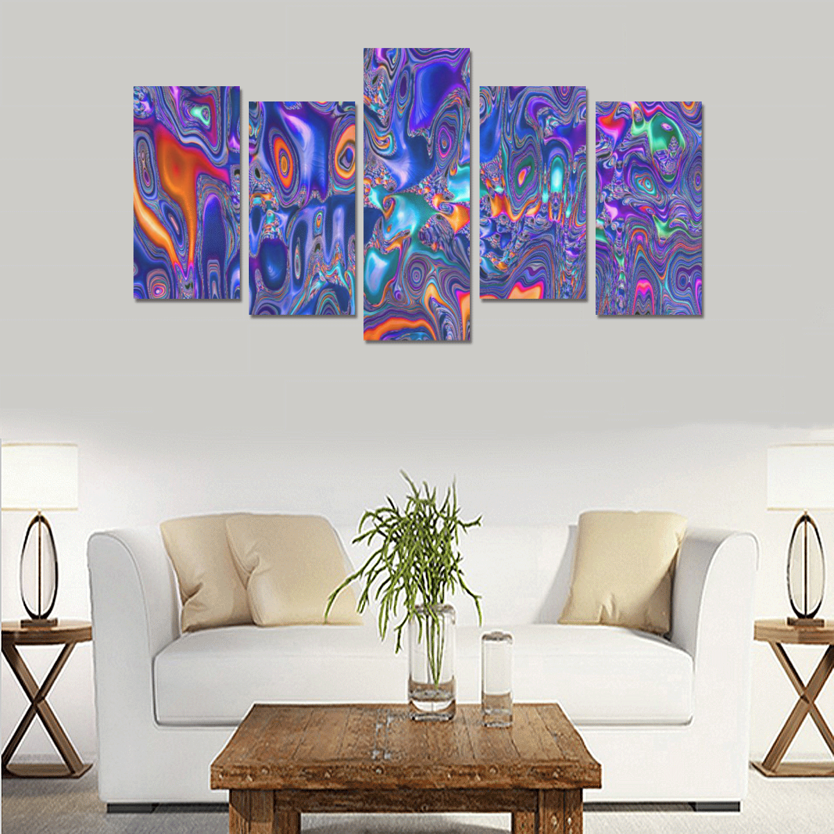 melted fractal 1B by JamColors Canvas Print Sets E (No Frame)