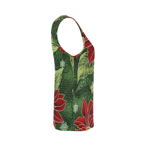 Elegant Christmas Poinsettia All Over Print Tank Top for Women (Model T43)