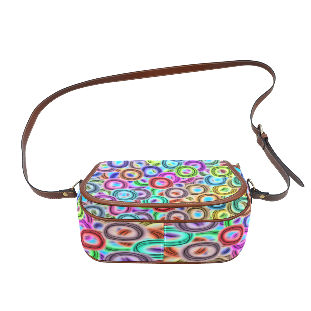 Colorful ovals Saddle Bag/Large (Model 1649)