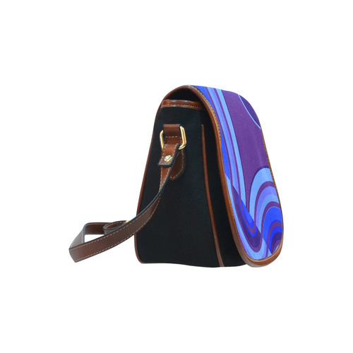 purple curve Saddle Bag/Small (Model 1649)(Flap Customization)