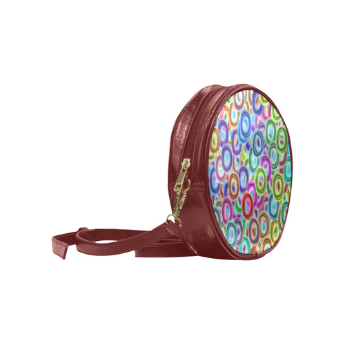 Colorful ovals Round Sling Bag (Model 1647)