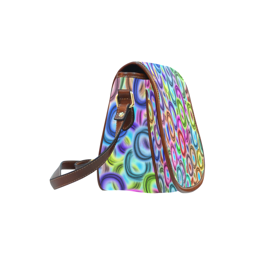 Colorful ovals Saddle Bag/Large (Model 1649)