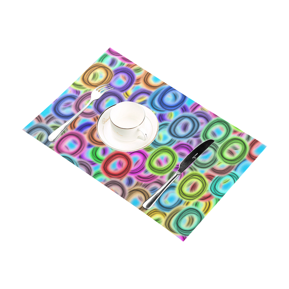 Colorful ovals Placemat 12''x18''