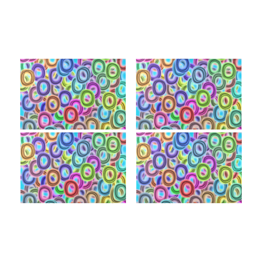 Colorful ovals Placemat 12’’ x 18’’ (Set of 4)