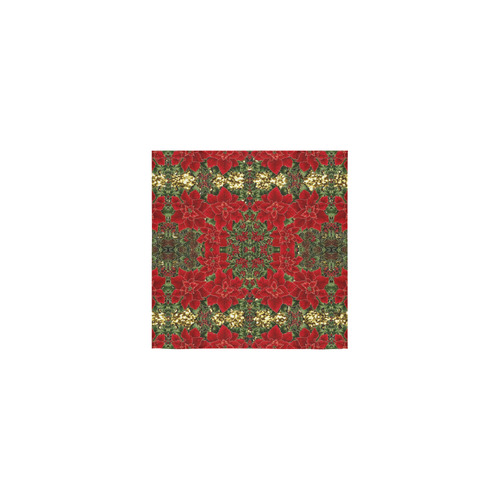 Red & Gold Poinsettia Pattern Square Towel 13“x13”