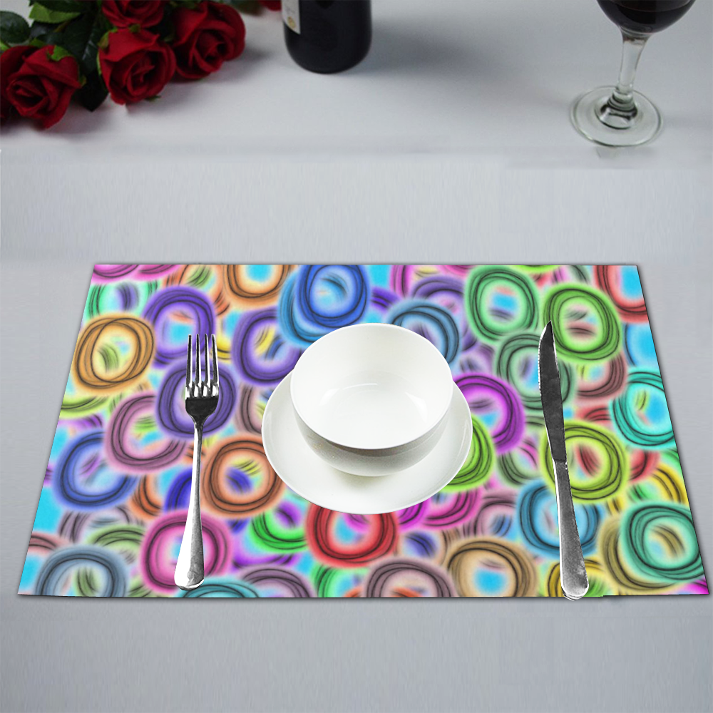 Colorful ovals Placemat 12’’ x 18’’ (Set of 4)
