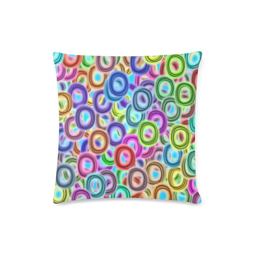 Colorful ovals Custom Zippered Pillow Case 16"x16"(Twin Sides)